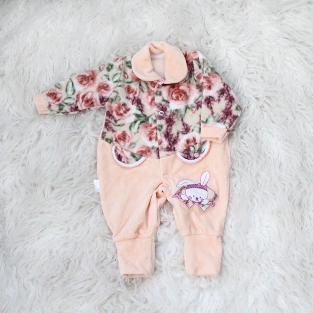 Winter Baby Vintage Rabbit And Floral Pajamas